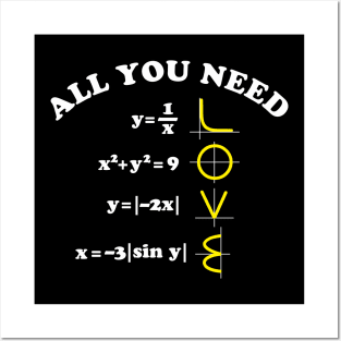 All You Need Is Love Funny Math Graph Posters and Art